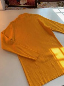 Mustard Ribbed Mock Neck Sweater