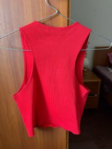 Vibrant Red Sleeveless Top size small