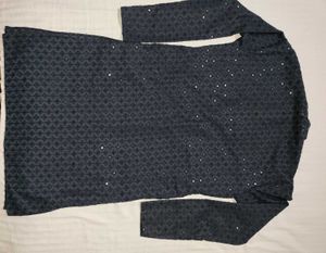 Wedding Exclusive Navy Blue Embroidered Men's Kurt