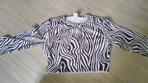 Trendy Zebra Print Long Sleeve Top