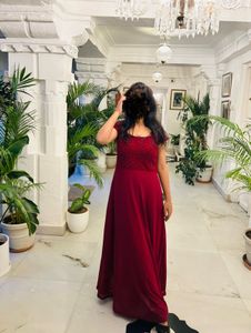 Elegant marron Ethnic Gown