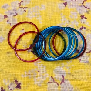 Set of 10 Blue, Green & Red Bangles 💙💚❤️
