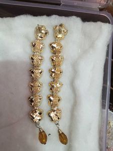 long gold earrings