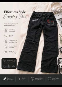 Y2K Girl Power Graphic Pants