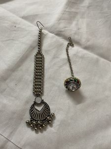 2 Oxidized Silver Maang Tikka