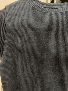 Black Ribbed T-Shirt