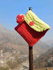 Crocheted Pouch with Keychain