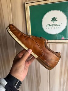 Hush Puppies Zeal Derby/Boat Brown Leather Sneaker