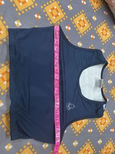 Navy Blue Sleeveless Crop Top