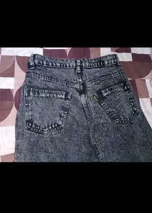 Stylish Wide Leg Acid Wash Jeans