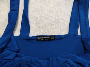 V-Neck Corset Style Blue Top