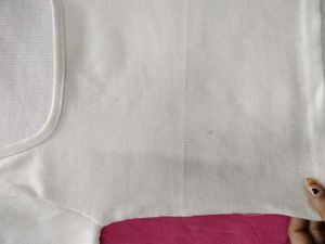 White Ribbed Square Neck Top
