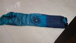 Beautiful Blue Saree with Intricate Designs
