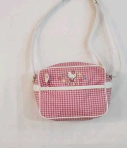 Cute Pink Gingham Hello Kitty Bag