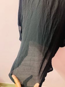 Black Oversized Button-Down Shirt