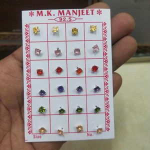 92.5 Pure Silver Dimond Nose/Ear Earings1 pair