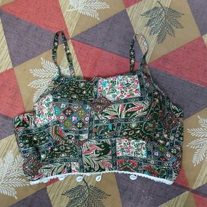 Boho Print Crop Top