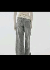 Grey Wide Leg Jeans