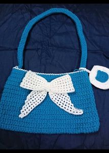 Handmade Crochet Bow Shoulder Bag