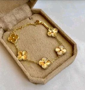 18k Gold Van Cleef Clover Bracelet Antitarnish