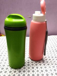 Pink &amp; Green Water Bottles