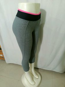 Imported Grey Capris with Pink Free Size S M L