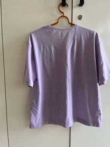 Lilac Graphic Print Oversized T-Shirt