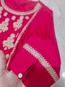 Elegant Pink Kurta Set with Embellishments