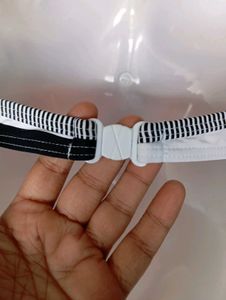 Black and White Striped Bikini Top