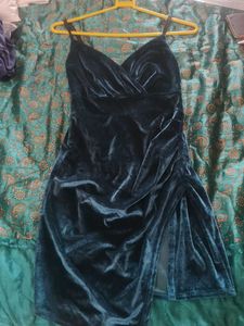 Velvet Ruched Mini Dress