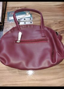 Maroon Quilted Handbag