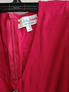 Vibrant Magenta Jumpsuit with Puff Sleeves