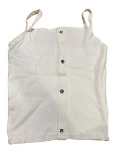 White Button Front Spaghetti Strap Tank Top