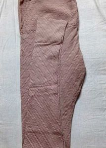 Elegant Peach Gathering Cotton Pant with Dupatta