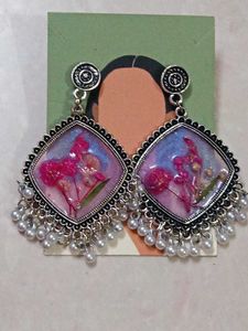 Boho Resin Floral Drop Earrings
