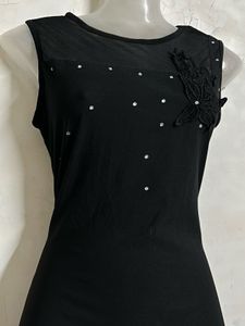 Elegant Black Sheath Dress with Embellishments