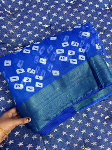 Royal Blue Bandhani Saree