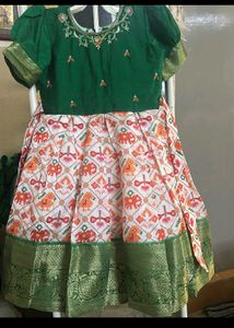 Beautiful Ikkat Ethnic Silk Gown for Girls