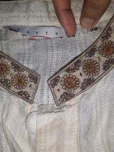 Long Front Open Kurta With Embroidery
