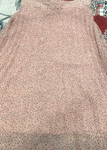 Pink Floral Pleated Midi Skirt