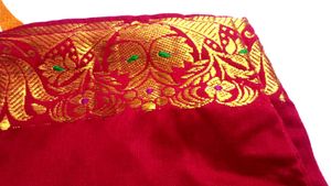 Elegant Red Silk Saree with Gold Border