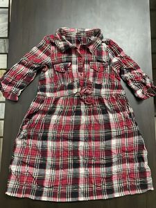 Red Plaid Button-Up Dress
