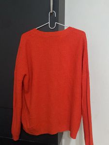 Vibrant Orange Knit Sweater