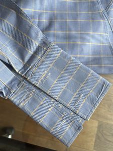 Men's Blue Checkered Dress Shirt