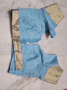 Banarasi Cotton Saree With Stiched Blouse