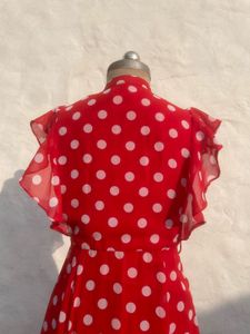 Red Polka Dot Ruffle Dress