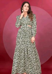 Floral Print V-Neck Dress