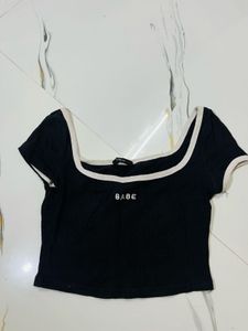 Shein Black "BABE" Cropped Top