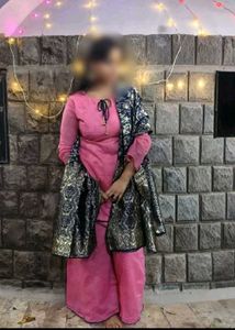 Pink Kurta Set with Embellished Dupatta