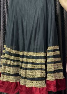 Elegant Red &amp; Black Lehenga Choli